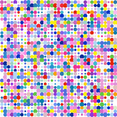 Multicolored circles on a white background.       