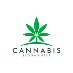 Cannabis logo template, Marijuana icon - vector