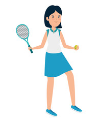 Obraz na płótnie Canvas happy athletic girl with racket practicing tennis