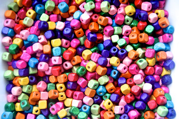 Fototapeta na wymiar Colourful wooden beads