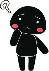 Full-length illustration of the cute Black man character