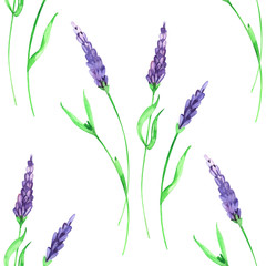 Naklejka premium Seamless summer floral pattern. Hand painted watercolor background.