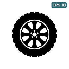 tyre - wheel car icon vector