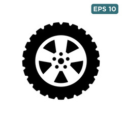 tyre - wheel car icon vector