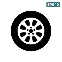 Fototapeta premium tyre - wheel car icon vector