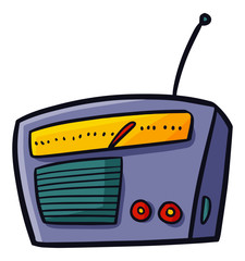 Obraz premium Cute and funny purple vintage radio - vector.