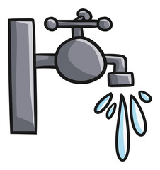 Cute and funny water getting out - vector.