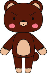 Full-length illustration of the cute brown Bear character