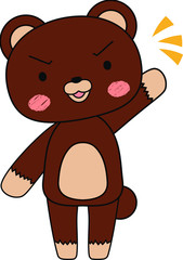 Full-length illustration of the cute brown Bear character