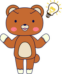 Full-length illustration of the cute Bear character 