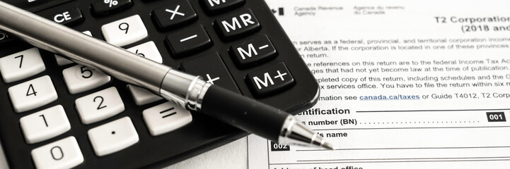 Canada T2 Corporate tax Forms to calculate company profits and taxes