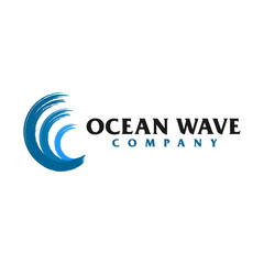 Blue ocean wave logo design