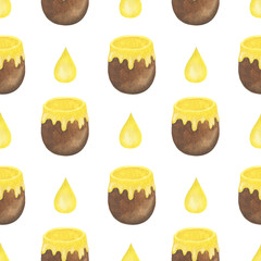  Pattern seamless bear bee honey watercolor illustration digital paper scrapbooking design stickers greeting cards kids textiles