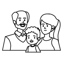 adults parents couple with little son