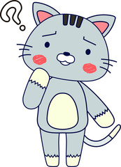 Full-length illustration of the cute cat character 
