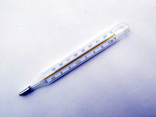 mercury thermometer, isolated on white background