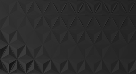 Obraz premium Triangular abstract geometric dark background of triangular volumetric elements of different random size. 3D illustration