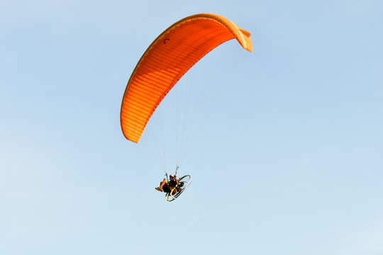 paraglider in the sky, photo as a background