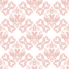 Fototapeta na wymiar Orient classic pattern. Seamless abstract background with vintage pink elements. Orient background