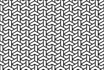 Geometric pattern with black and white lines. Geometric modern ornament. Seamless abstract background