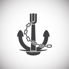 Anchor icon on background for graphic and web design. Simple illustration. Internet concept symbol for website button or mobile app.