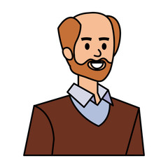 adult father bald with beard character