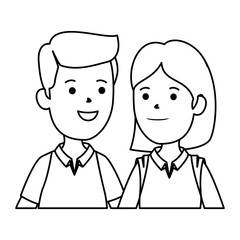 young boy with cute woman couple