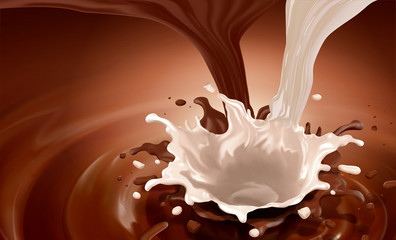 Chocolate splashing sauce