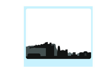Naklejka premium malaga city skyline in spain