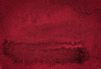 Rich burgundy watercolor frame with with bizarre natural divorces and stripes. Abstract background for design, layouts and patterns.
