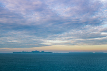 Beautiful sky after sunset in the sea, natural abstract background