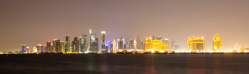 Fototapeta na wymiar West Bay area of Doha, Qatar