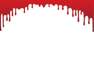 Dripping blood  or red paint isolated on white background. Halloween concept, ink splatter illustration.