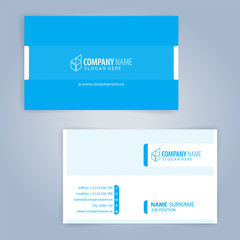 Business card template. Blue and White, Illustration Vector 10