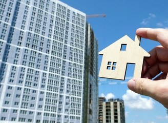Buy apartments or home. House building.