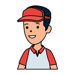 young boy with sport cap character