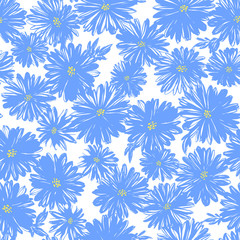 Abstract flower seamless pattern material