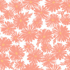 Abstract flower seamless pattern material