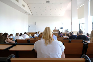 students in a lecture theatre