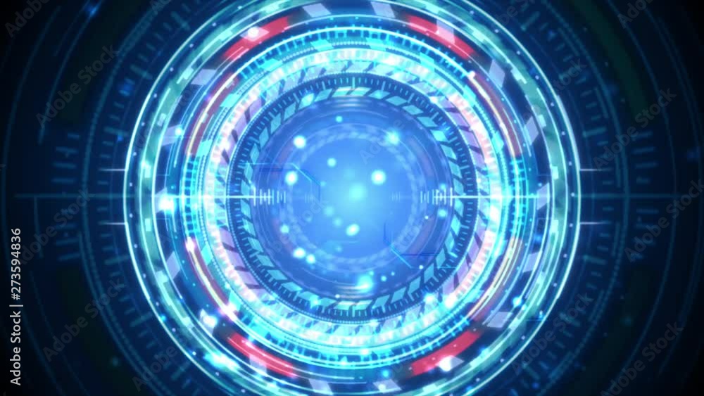Poster circle hud head up display interface element for futuristic cyber technology concept with dark and g