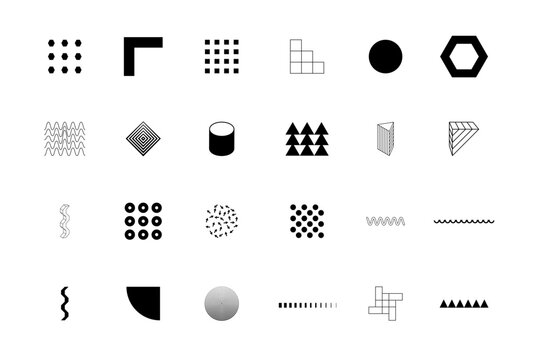 Trendy geometric shapes set for Logo,  billboard