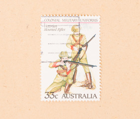 AUSTRALIA - CIRCA 1980: A stamp printed in Australia shows an image of the Victorian Mounted Rifles, circa 1980