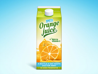 Orange juice paper carton