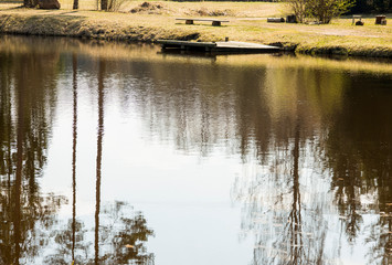 The woods and lakes in Latvia, the autumn nature