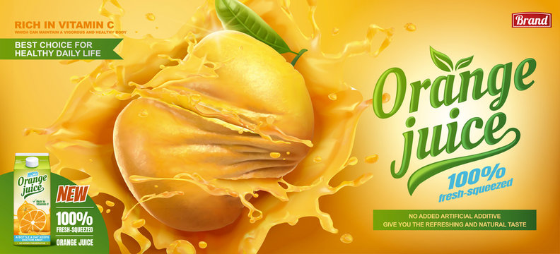 Refreshing orange juice ads