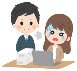 Fototapeta premium Illustration angry with the boss