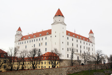 Fototapeta na wymiar Bratislava castle and the city panorama, Slovakia