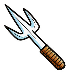 Funny and cool simple trisula weapon for martial arts performance - vector