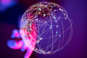 Global network concept. 3D rendering