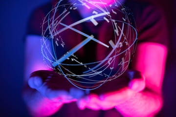 Global network concept. 3D rendering